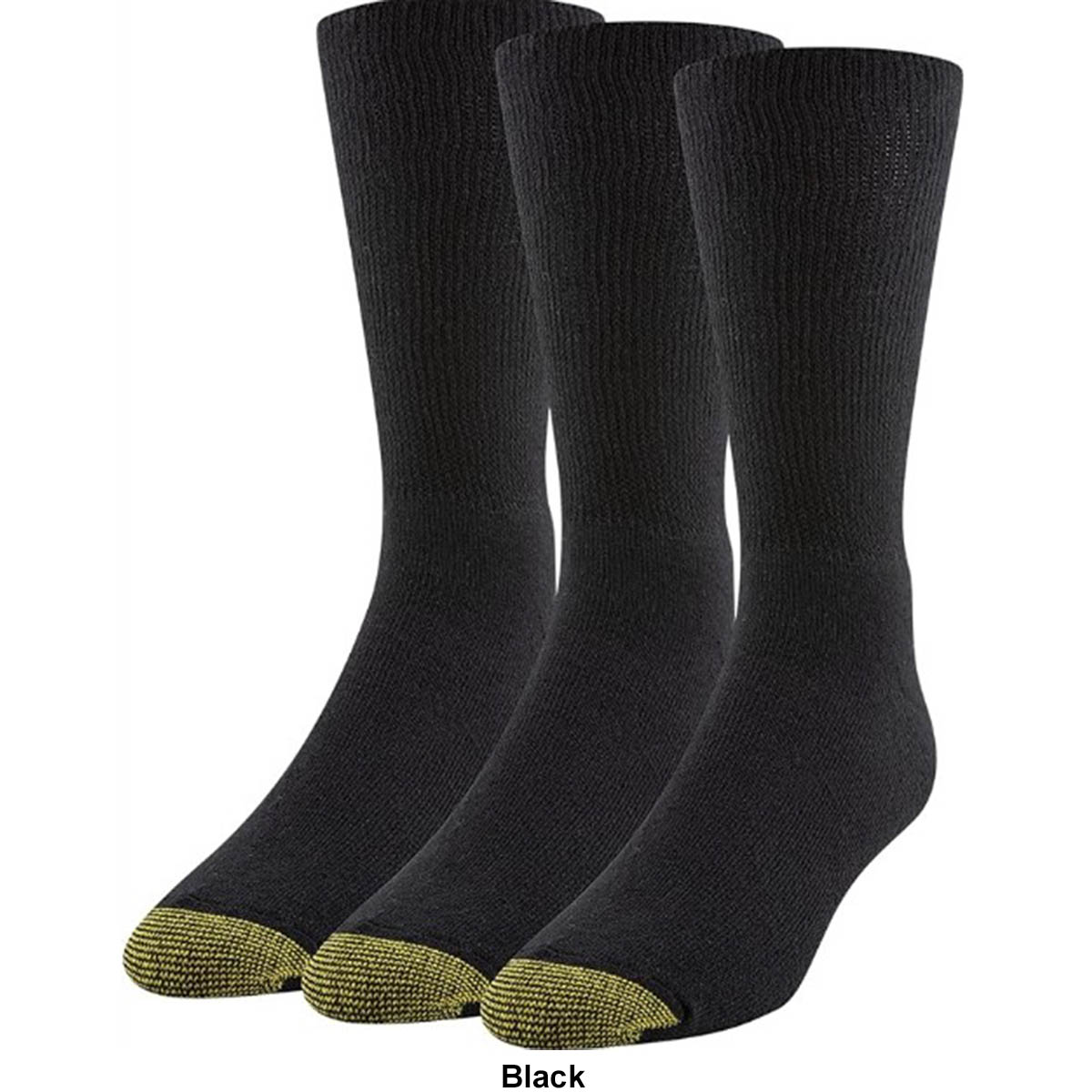 Mens Gold Toe(R) 3pk. Wellness Non-Binding Crew Socks