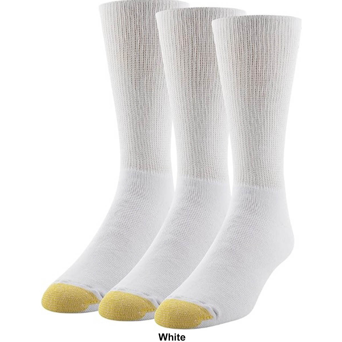 Mens Gold Toe(R) 3pk. Wellness Non-Binding Crew Socks