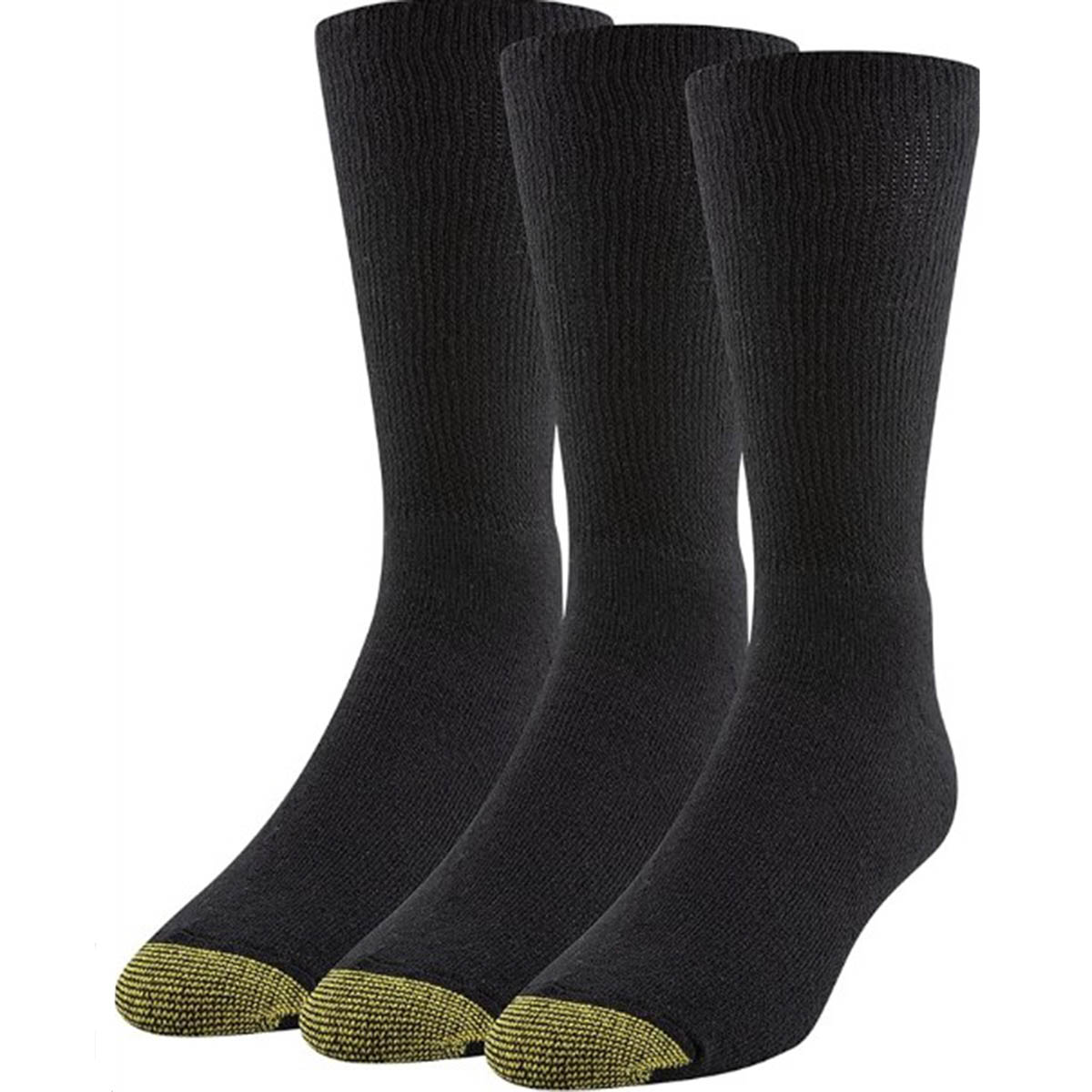 Mens Gold Toe(R) 3pk. Wellness Non-Binding Crew Socks