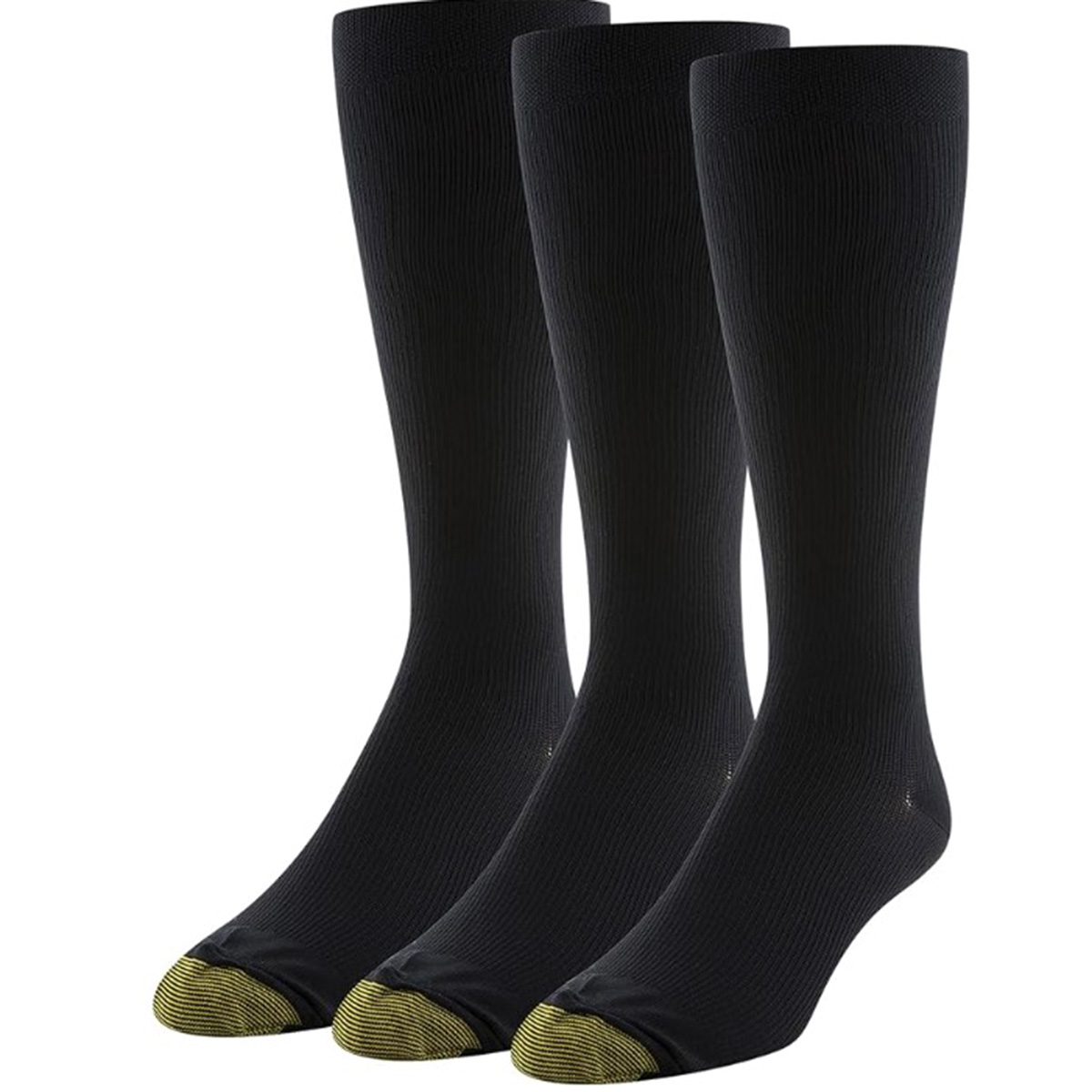 Mens Gold Toe(R) 3pk. Wellness Compression Rib Over The Calf Socks