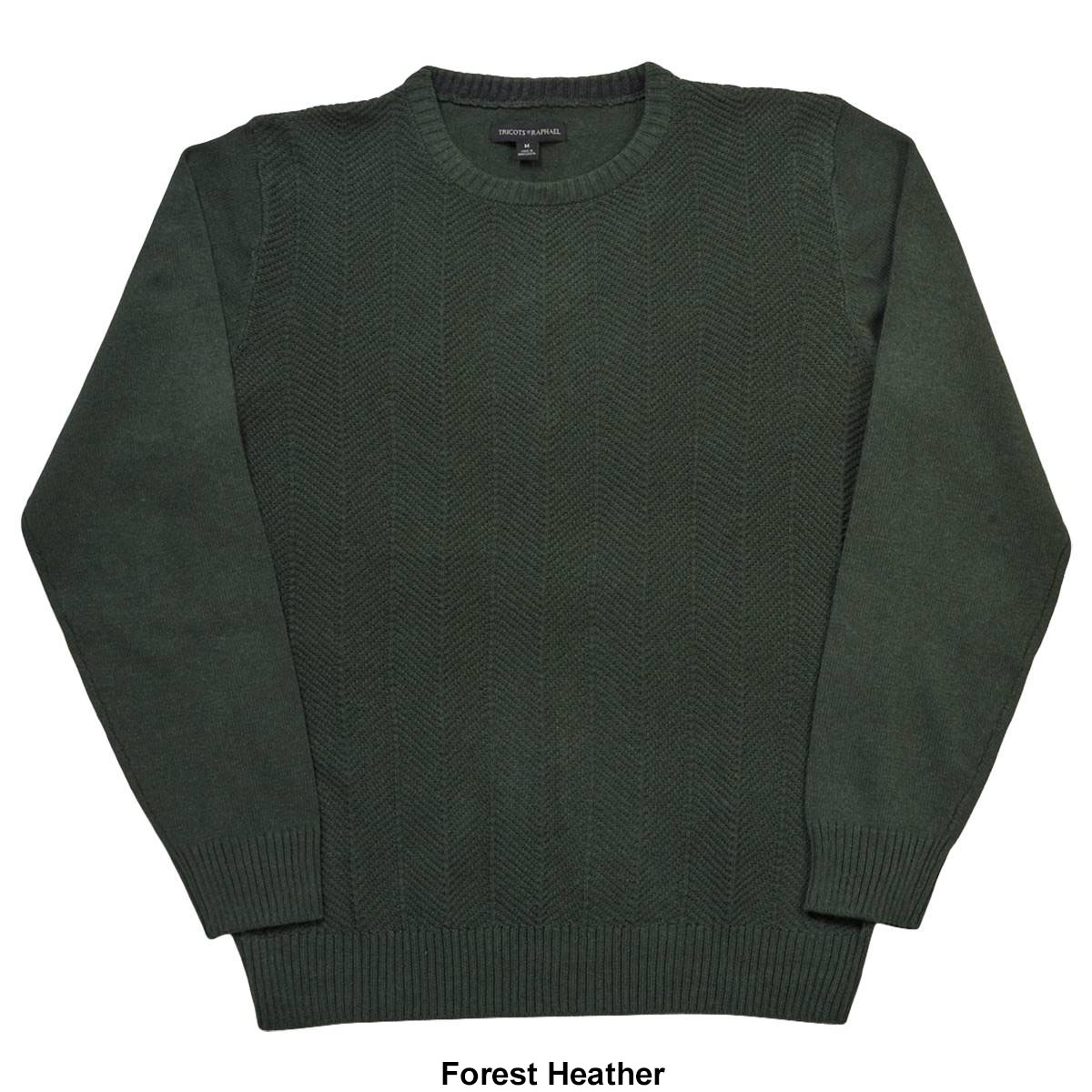 Mens Tricots St Raphael Solid Herringbone Crew Sweater