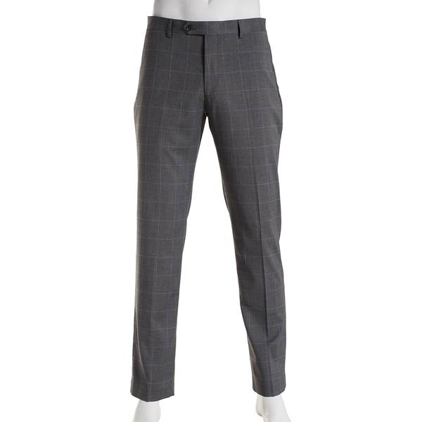 Mens Tommy Hilfiger Plaid Slim Fit Suit Pants - Light Grey