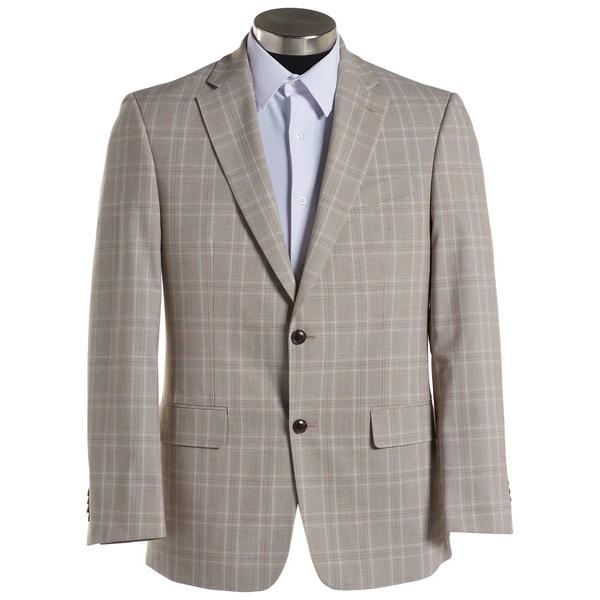 Mens Tommy Hilfiger Plaid Slim Fit Suit Jacket - Tan