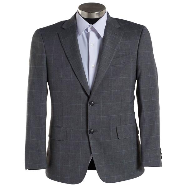 Mens Tommy Hilfiger Plaid Slim Fit Suit Jacket - Light Grey