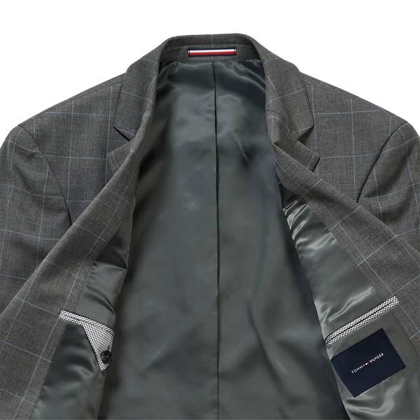 Mens Tommy Hilfiger Plaid Slim Fit Suit Jacket - Light Grey alternate view