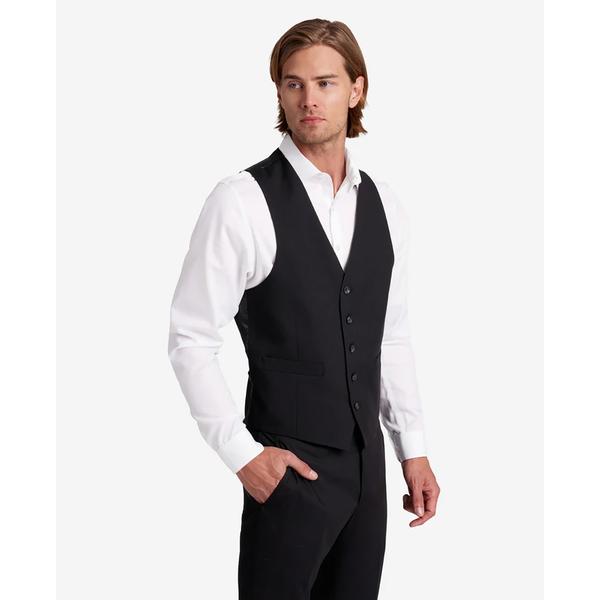 Mens Kenneth Cole(R) Reaction(tm) Solid Slim Fit Vest  Black