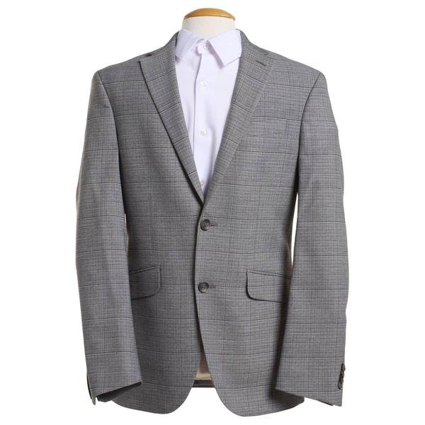 Mens Kenneth Cole(R) Reaction(tm) Plaid Slim Fit Suit Jacket - Grey