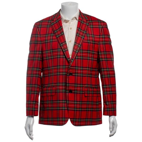 Mens Chaps Tartan Plaid Sport Coat - Red/Green alternate view