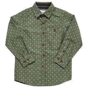 Boys (4-7) Distortion Long Sleeve Button Down Shirt - Sea Spray