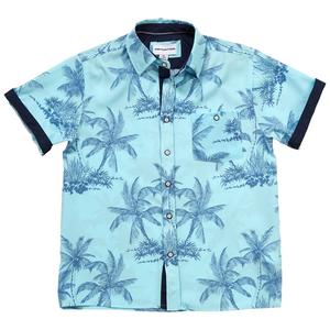 Boys (8-20) Distortion Short Sleeve Palm Tree Button Down Shirt alternate view