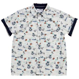 Boys (8-20) Distortion Short Sleeve Boats Button Down Shirt
