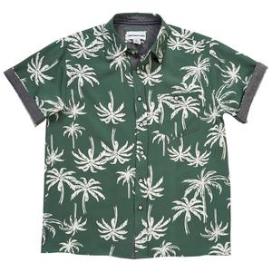 Boys (8-20) Distortion Short Sleeve Palm Tree Button Down Shirt