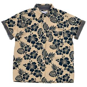 Boys (8-20) Distortion Short Sleeve Hibiscus Button Down Shirt