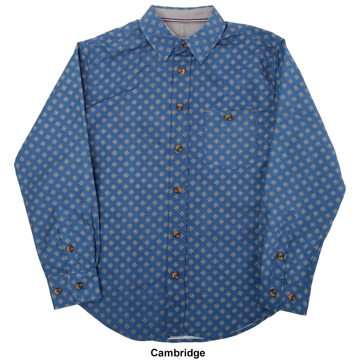 Boys (8-16) Distortion Long Sleeve Diamond Button Down Shirt