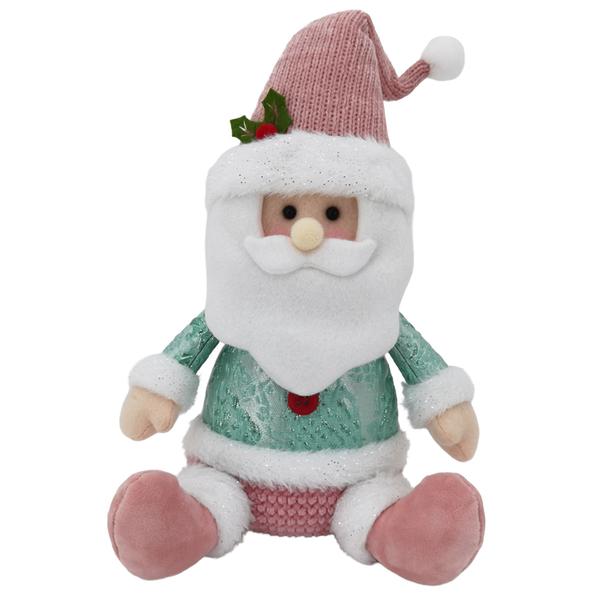 Pastel Plush Santa Claus Sitter Decor