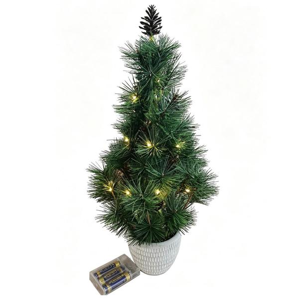 16in. Pre-Lit Artificial Christmas Tree with Pinecones