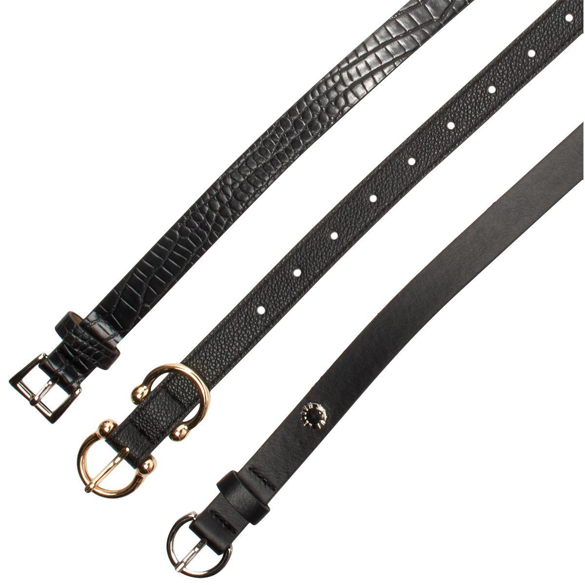 Plus Size Steve Madden 3-for-1 Smooth/Round/Pebble Belts