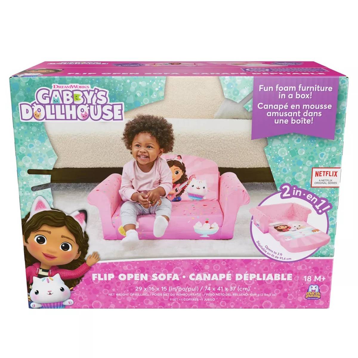 Spin Master Gabby's Dollhouse 2-in-1 Flip Open Sofa