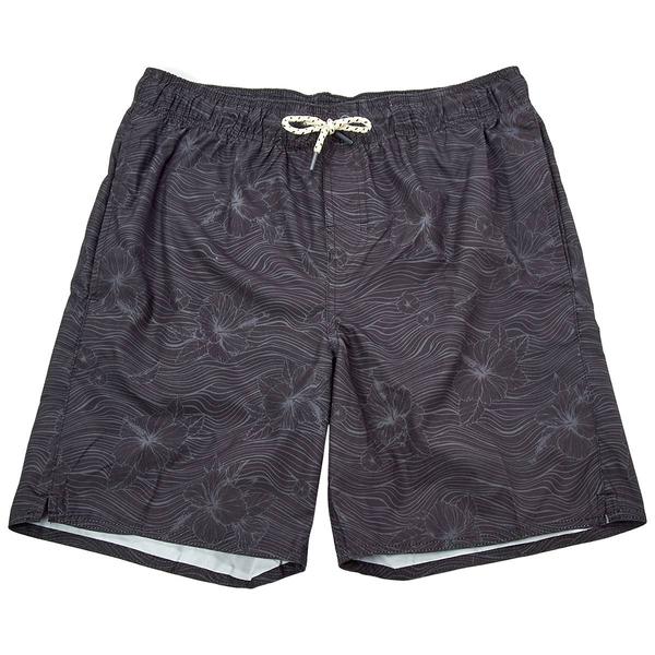 Mens Big & Tall Hawaiian Authentics Floral Current Swim Trunks