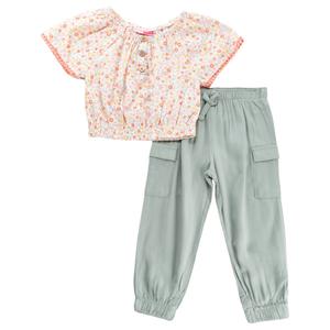 Toddler Girl Penelope Mack(tm) Floral Top & Cargo Joggers Set