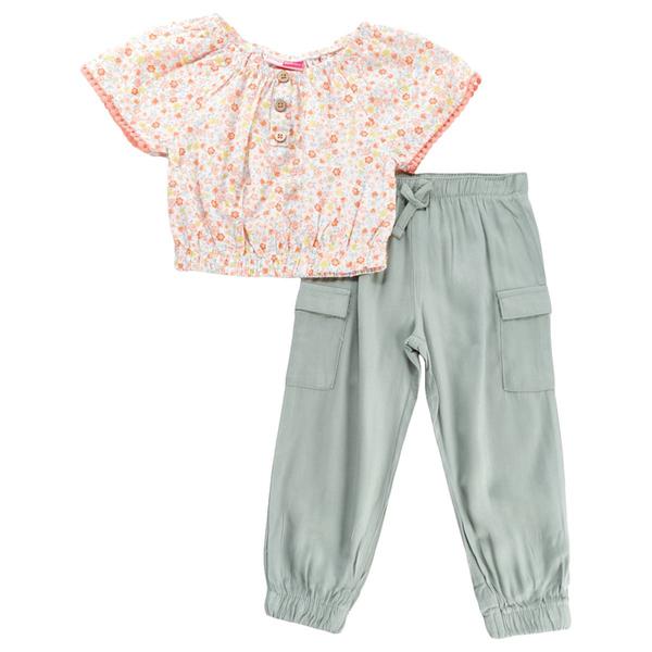 Toddler Girl Penelope Mack(tm) Floral Top & Cargo Joggers Set