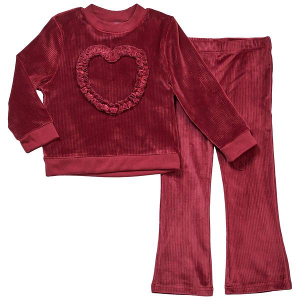 Toddler Girl Penelope Mack Heart Velour Top & Pant Set alternate view