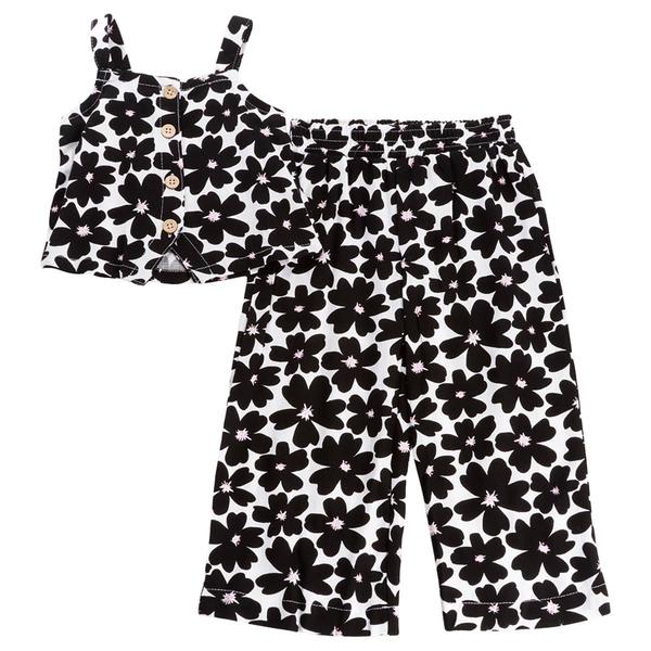 Toddler Girl Vince Camuto Floral Square Neck Top & Wide Cargo Set