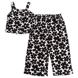 Toddler Girl Vince Camuto Floral Square Neck Top & Wide Cargo Set