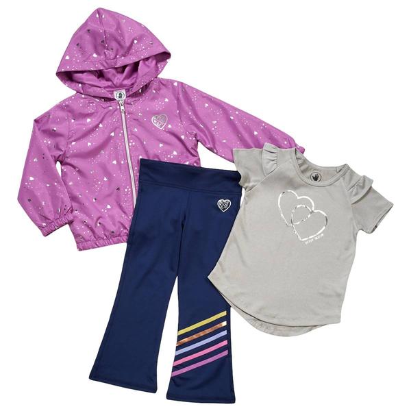 Toddler Girl Body Glove 3pc Ruffle Tee, Windbreaker, Leggings Set