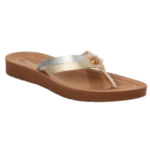 Womens Caribbean Joe Metallic Multi Thong Sandals