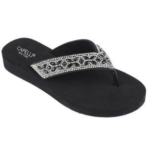 Womens Capelli New York Rhinestone Flip Flops