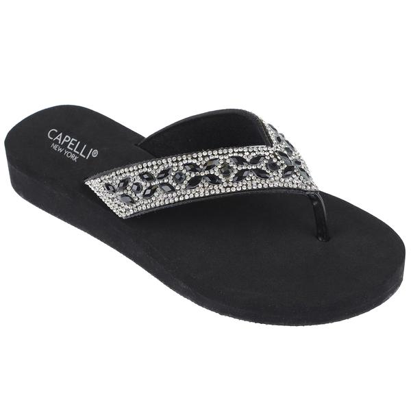 Womens Capelli New York Rhinestone Flip Flops