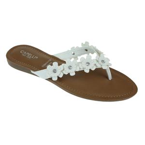 Womens Capelli New York Floral Flip Flops with Rhinestones