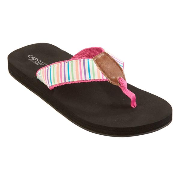 Womens Capelli New York Lamy Striped Flip Flops