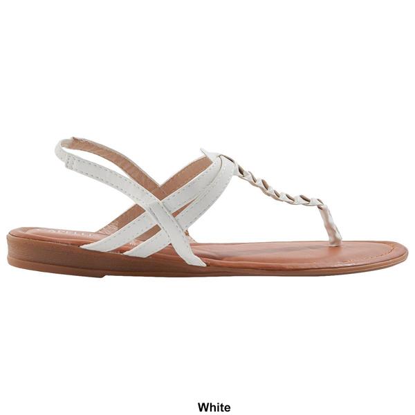 Womens Capelli New York Faux Leather Braided Thong Sandals alternate view