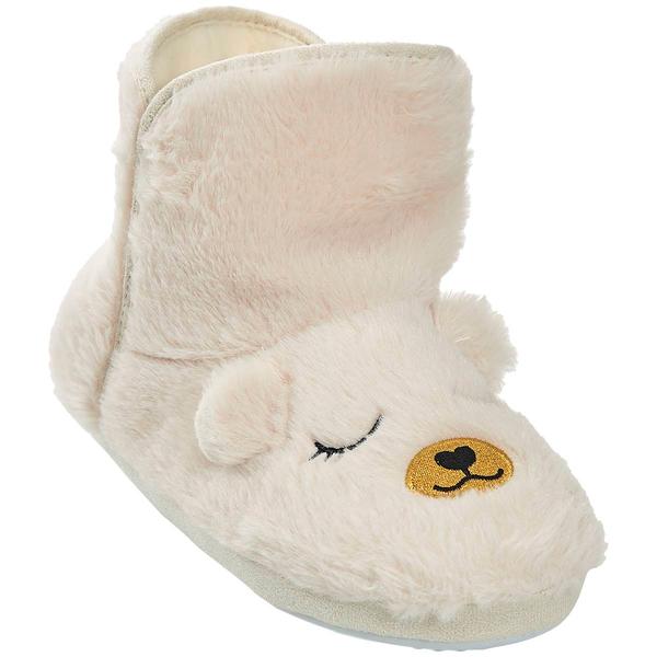 Womens Capelli New York Bear Faux Fur Bootie Slippers
