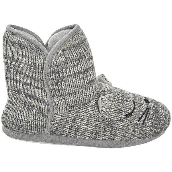 Womens Capelli New York Knit Sleeping Cat Bootie Slippers alternate view