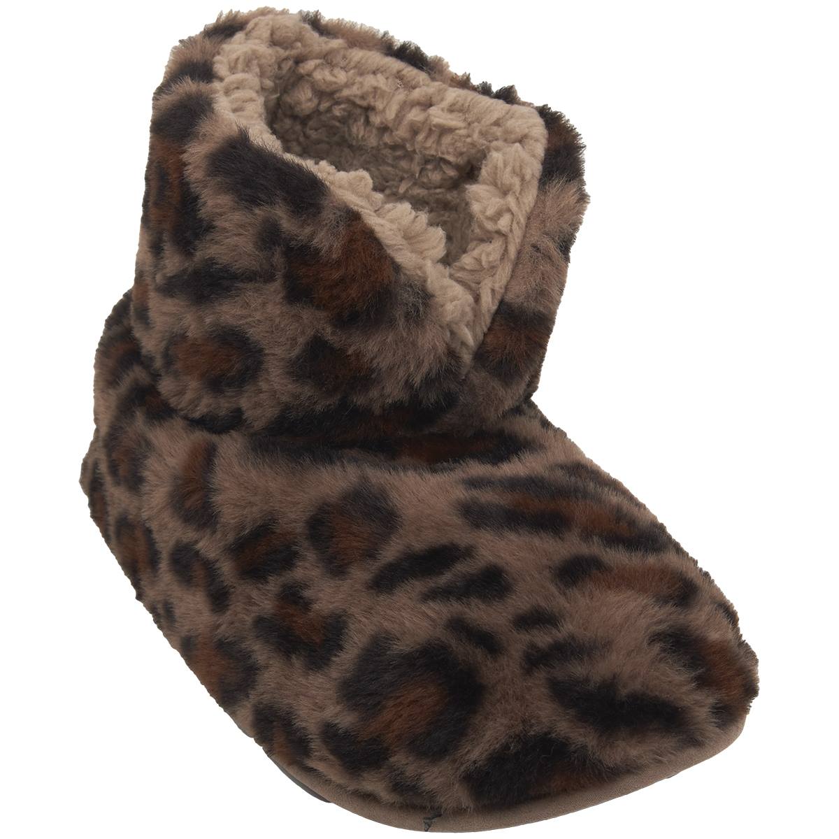 Womens Capelli New York Leopard Faux Fur Boot Slippers