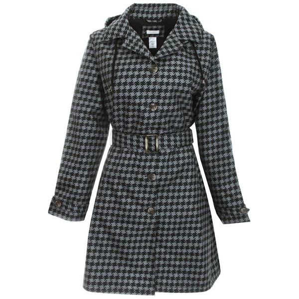 Womens Capelli New York Houndstooth Trench Raincoat alternate view