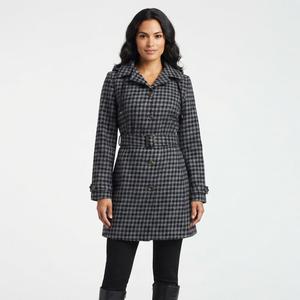 Womens Capelli New York Houndstooth Trench Raincoat