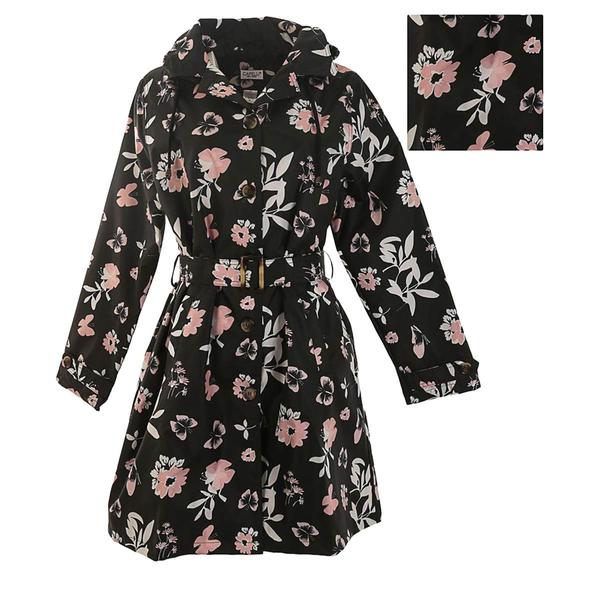 Womens Capelli New York Butterfly Floral Trench Coat alternate view