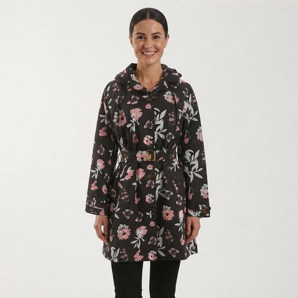 Womens Capelli New York Butterfly Floral Trench Coat