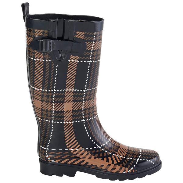 Womens Capelli New York Plaid Tall Sporty Rain Boots with Buckle alternate view