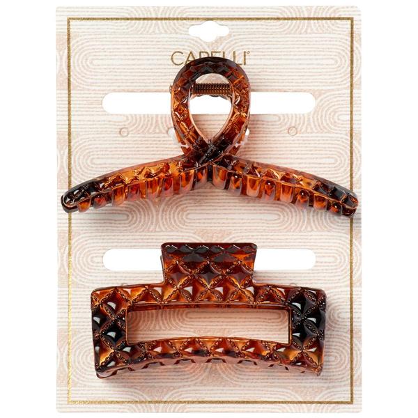 Womens Capelli New York 2pc. Tortoise Claw Clips