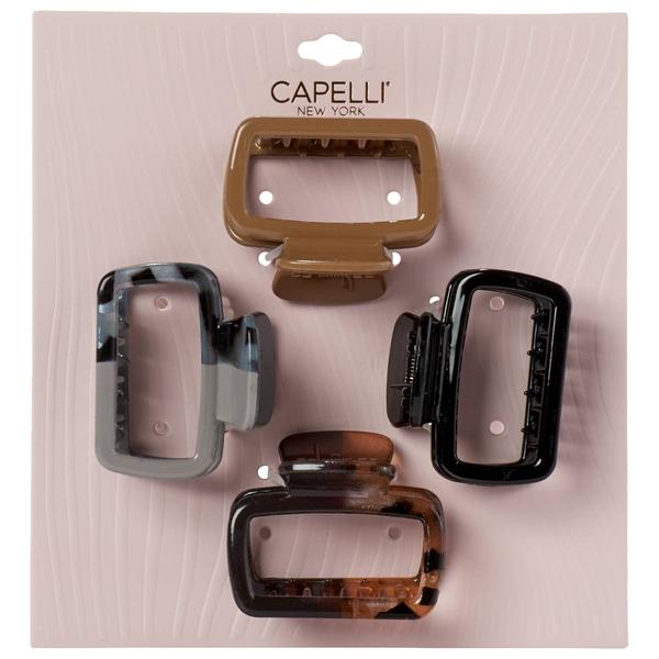 Womens Capelli New York 4pk Hollow Rectangle Claw Clips alternate view