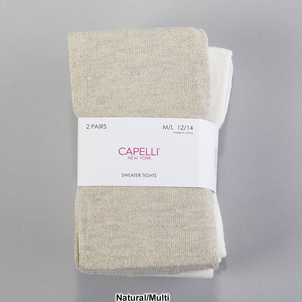 Girls Capelli New York 2pk. Metallic Solid Sweater Tights