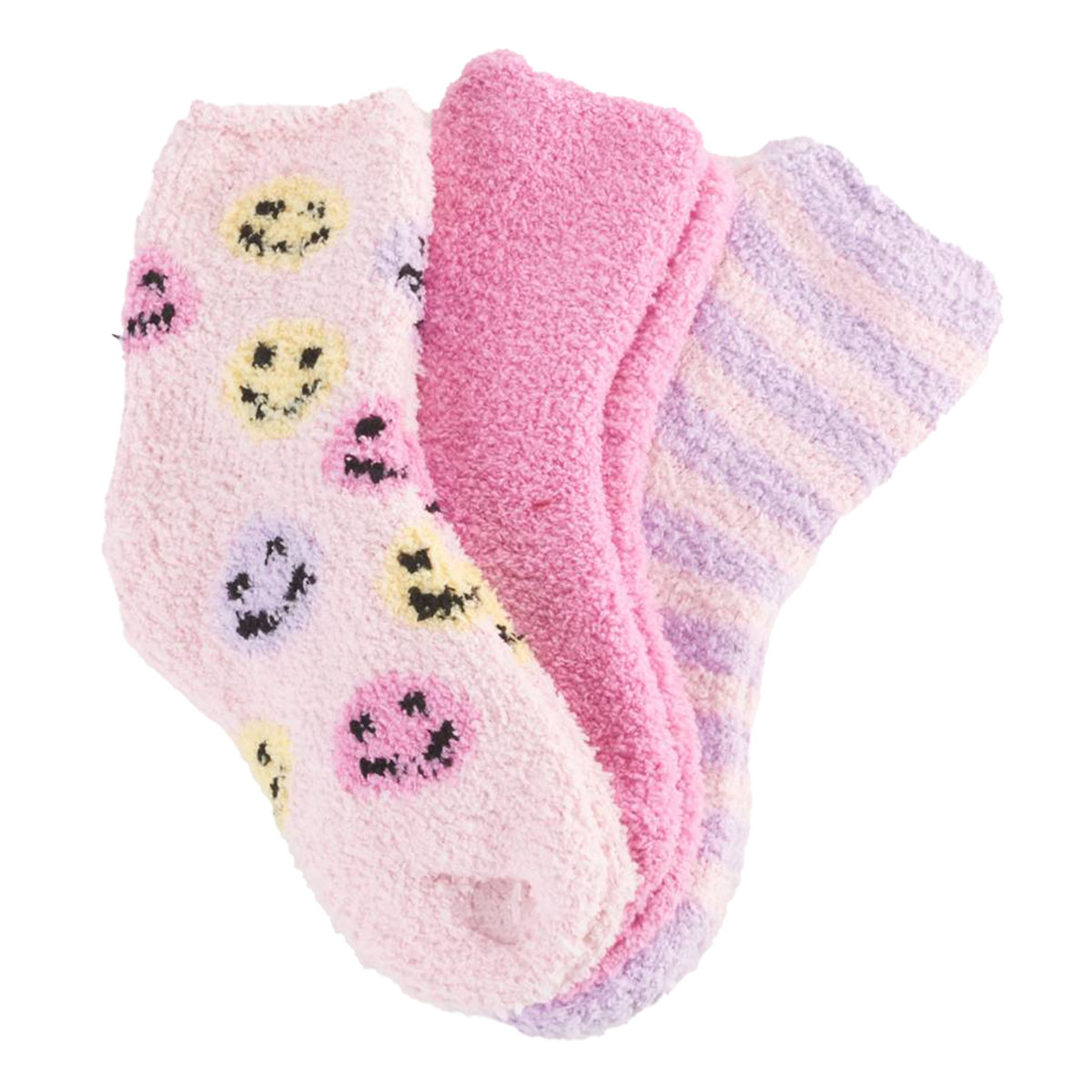Girls Capelli(R) New York 3pk. Smiley Slipper Socks