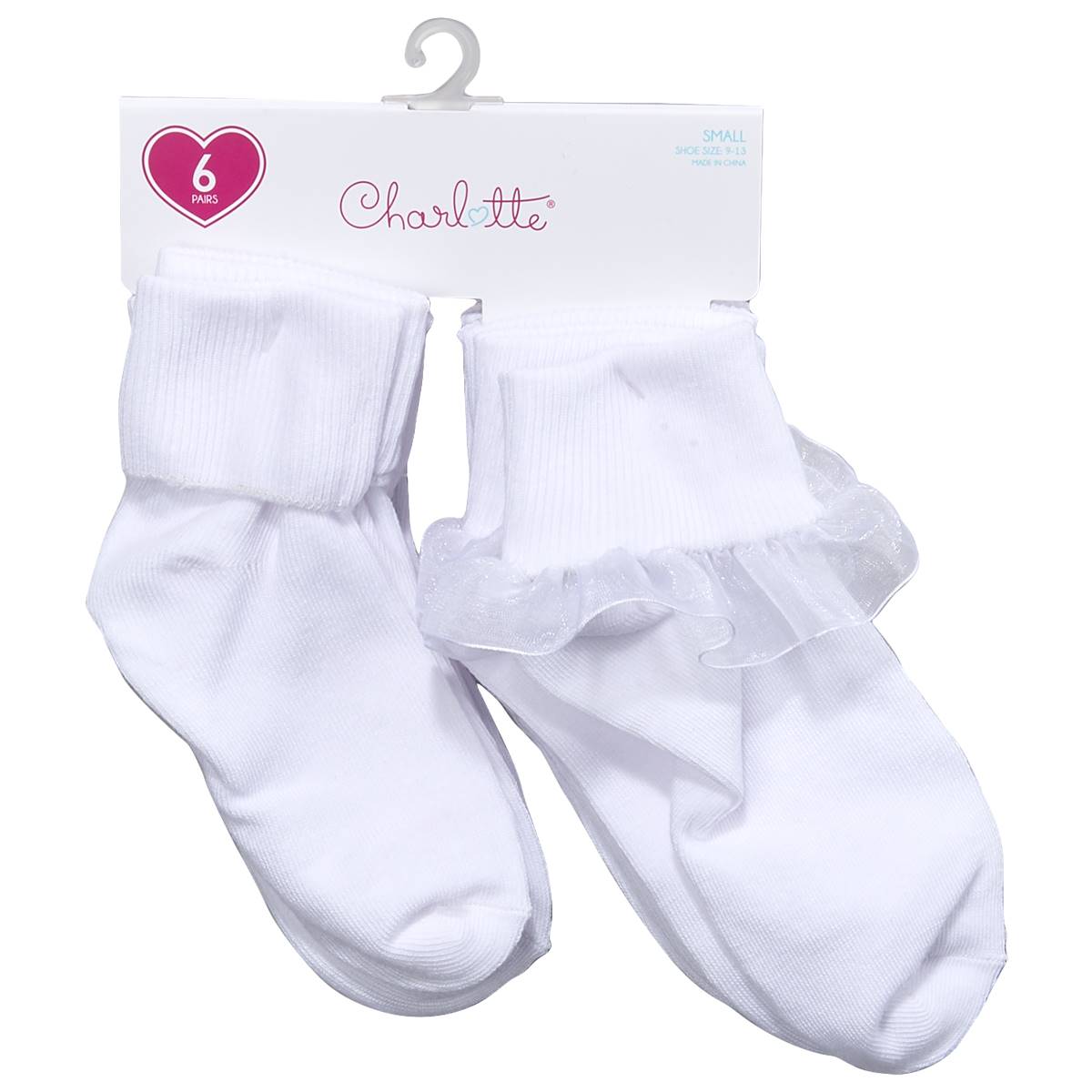 Girls Charlotte(R) 6pk. Organza Ruffled Socks