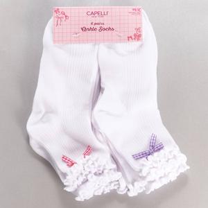 Girls Capelli(R) New York 6pk. Gingham Bows Ankle Socks