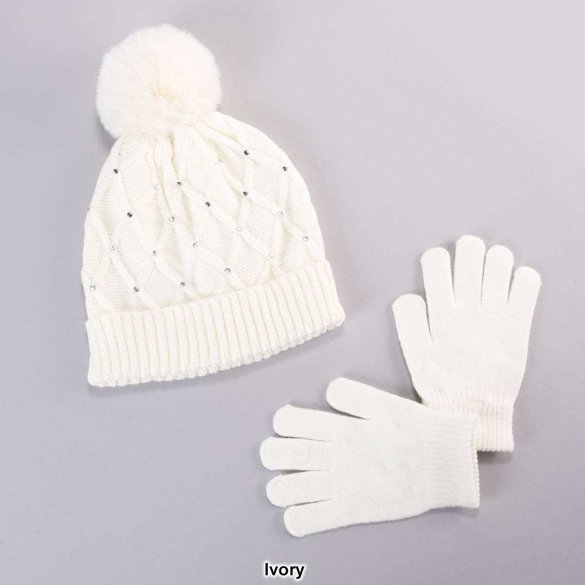 Girls Capelli(R) New York 2pc. Jewel Knit Hat & Gloves Set